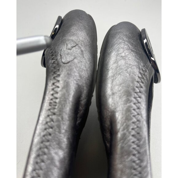 Tory Burch Ballet Flats Leather Silver Color Ladies Size 7 - Picture 12 of 12